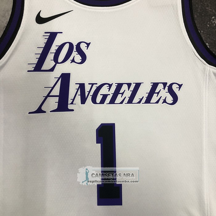 Camiseta Los Angeles Lakers D'Angelo Russell NO 1 Ciudad 2022-23 Blanco